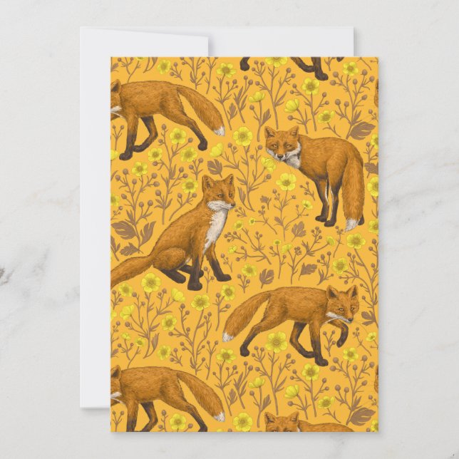 Renards et papillons sur orange (Devant)