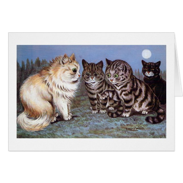 Rencontre de chatons au clair de lune, Louis Wain (Devant horizontal)