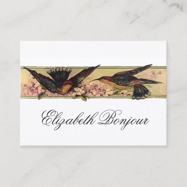 Rencontre d'oiseaux ~ Fleurs de printemps Cartes d (Devant)