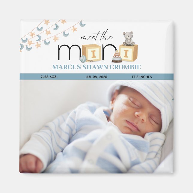 Rencontrez Le Mini Magnet Bébé Bleu (Devant)
