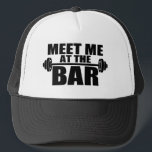 Rencontrez-moi au bar drôle casquette de gym<br><div class="desc">Rencontrez-moi au bar drôle casquette de gym</div>