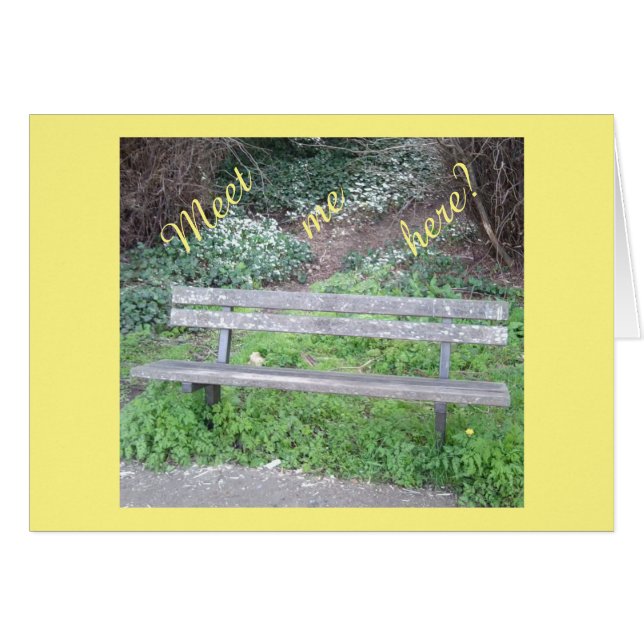 Rencontrez-moi ici ? /Banc de région boisée/carte (Devant horizontal)