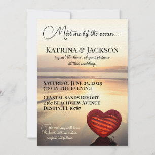 Rencontrez-moi par Ocean Beach Wedding Invitation