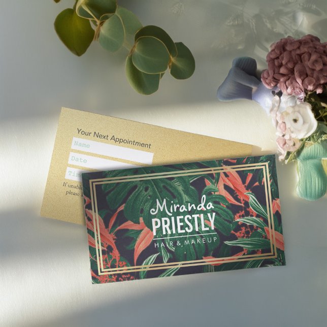 Rendez-vous au salon de maquillage à cadre d'or fl (Créateur téléchargé)