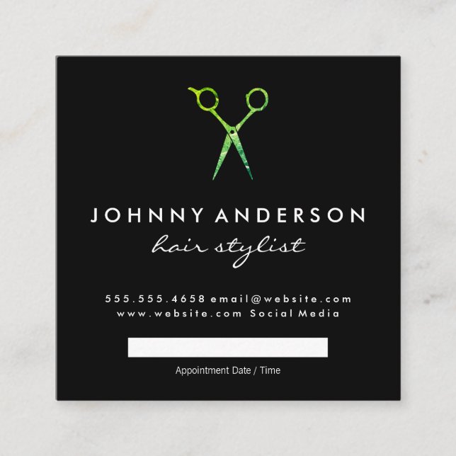 Rendez-vous avec les ciseaux verts Grunge Moderne (Devant)