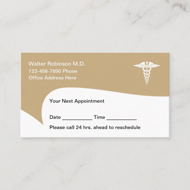 Rendez-vous Bureau du médecin Nomination Carte de visite Moder (Devant)