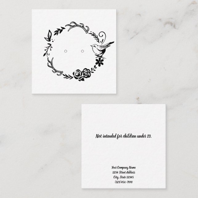 Rendez-vous Carte d'affichage de l'oreille sur soie en bois pe (Devant / Derrière)