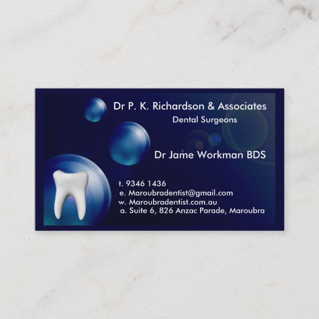Rendez-vous Carte de design Dental Art Blue Buble (Devant)