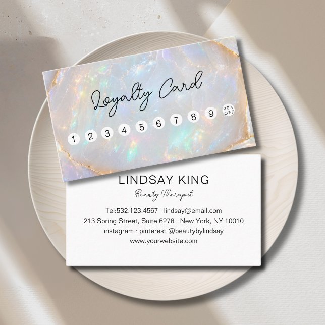 Rendez-vous Carte de fidélité Opal Holographic Marble 10 (Opal Holographic Marble 10 Loyalty Card)