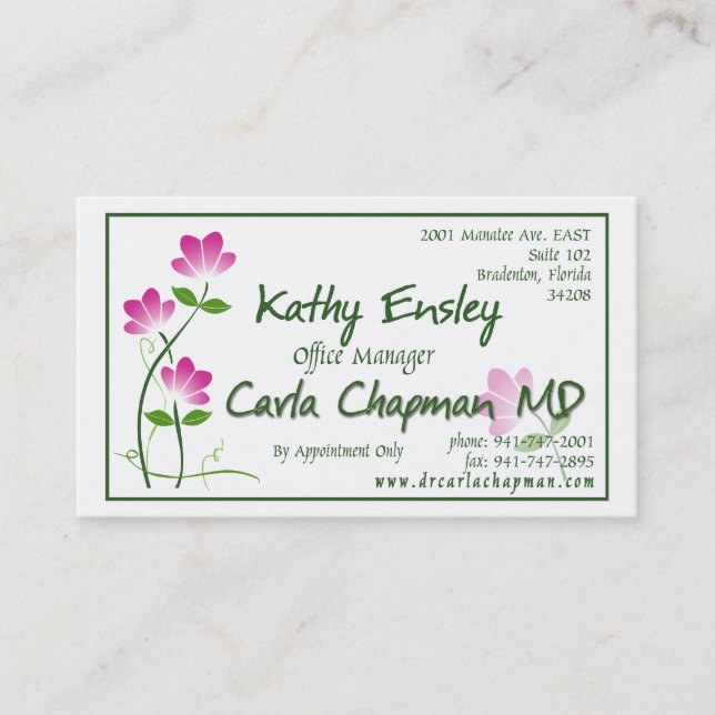 Rendez-vous Carte de Kathy avec le fax # (Devant)