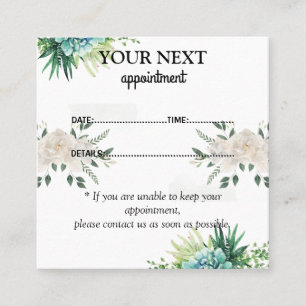 Rendez-vous Carte de rappel Rustique Succulent Floral
