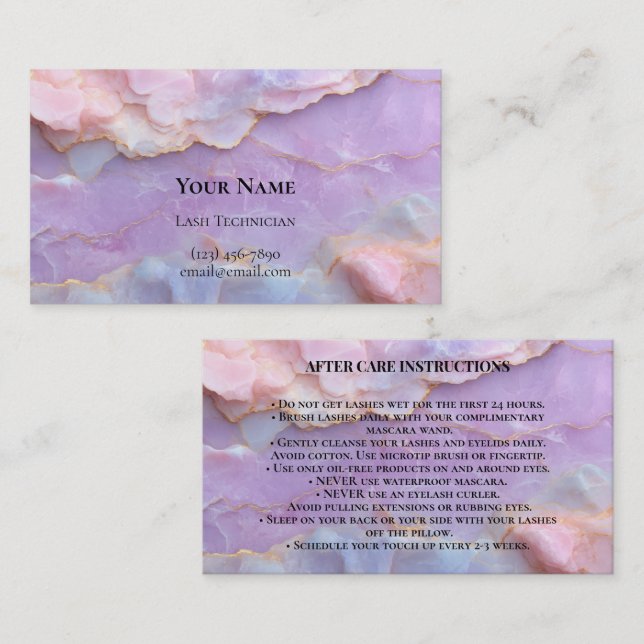 Rendez-vous Carte de soins après traitement pour artiste de ci (Devant / Derrière)