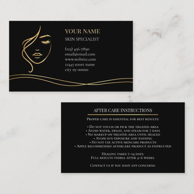 Rendez-vous Carte de suivi de soins de beauté (Devant / Derrière)