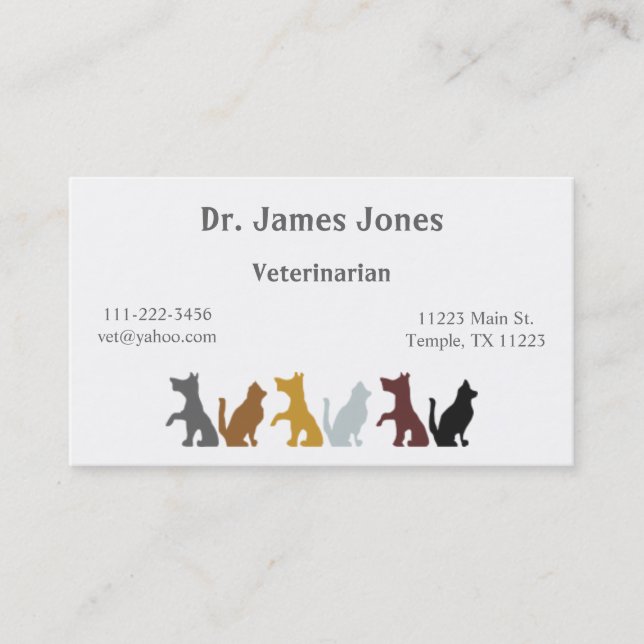 Rendez-vous Carte de visite de chiens et de chats (Devant)