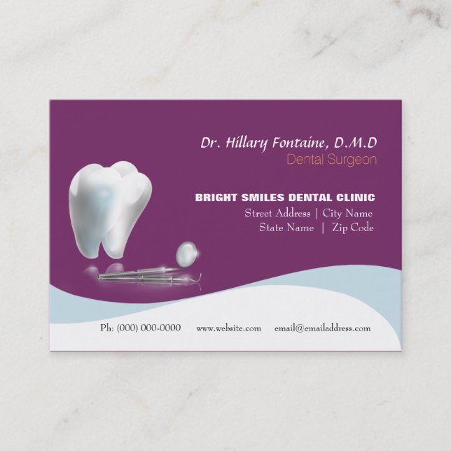 Rendez-vous Carte de visite de dentiste avec la carte de (Devant)