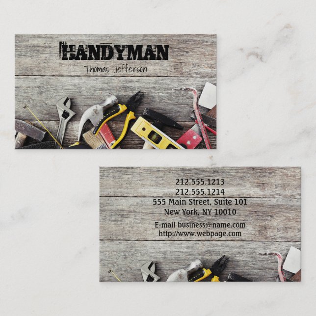 Rendez-vous Carte de visite de maintenance Handyman (Devant / Derrière)