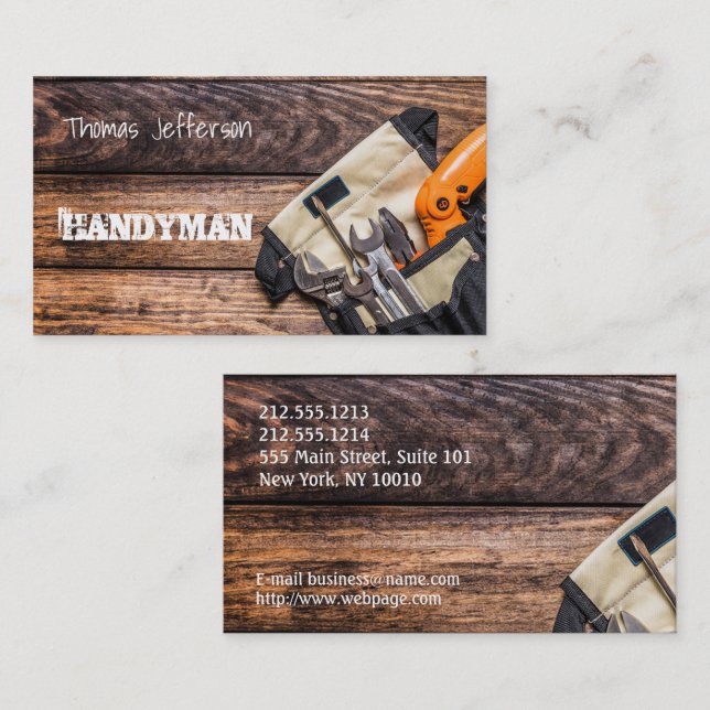 Rendez-vous Carte de visite de maintenance Handyman (Devant / Derrière)