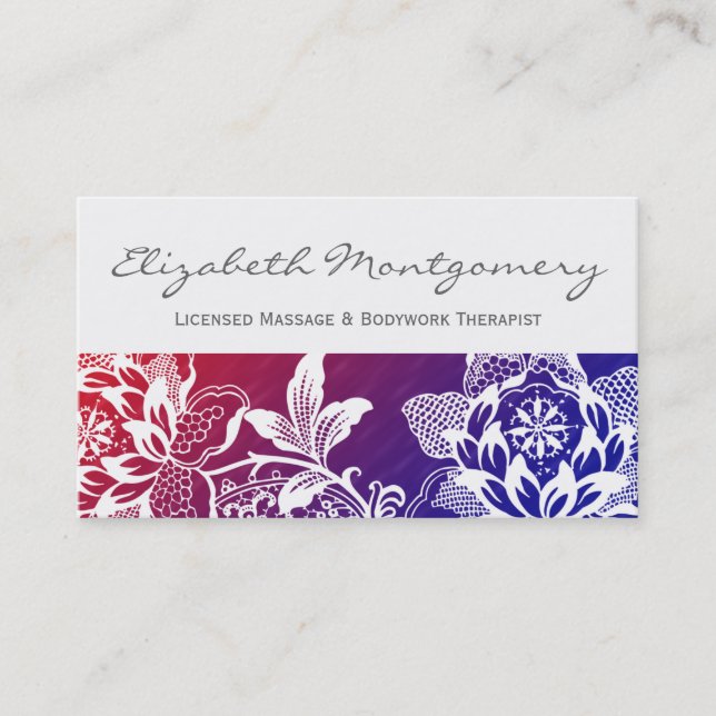 Rendez-vous Carte de visite de massage professionnel aux fleur (Devant)