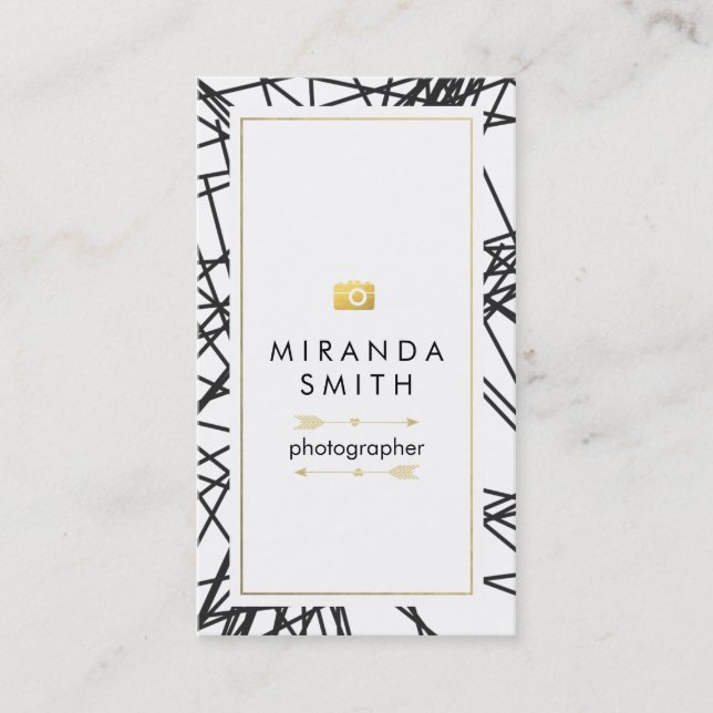 Rendez-vous Carte de visite de photographe - géométrique chic (Devant)