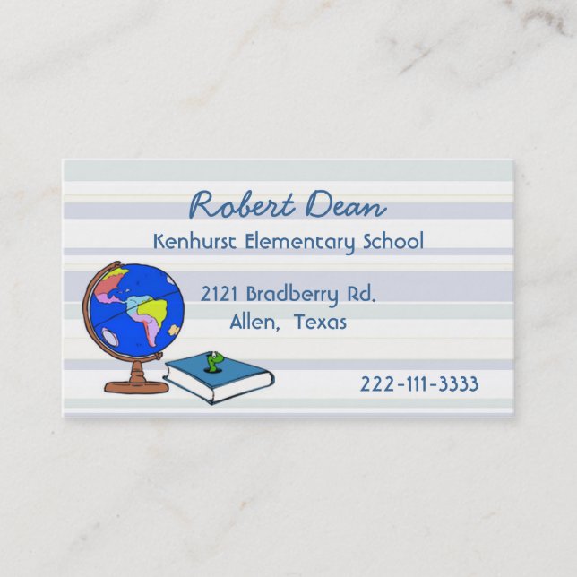 Rendez-vous Carte de visite de professeur (Devant)