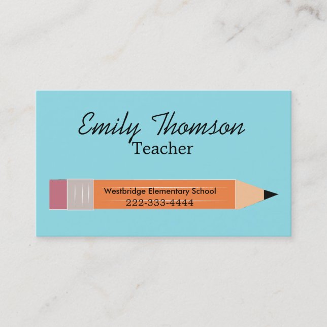 Rendez-vous Carte de visite de professeur de crayon (Devant)