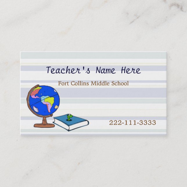 Rendez-vous Carte de visite de professeurs de globe (Devant)