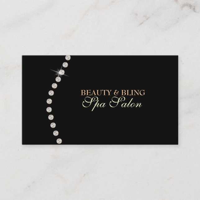 Rendez-vous Carte de visite de salon de spa de beauté de Bling (Devant)