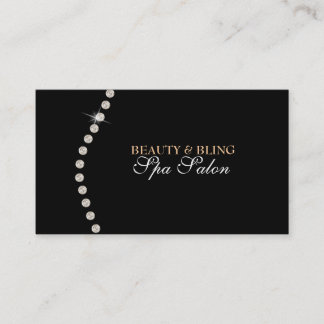 Rendez-vous Carte de visite de salon de spa de noir de beauté