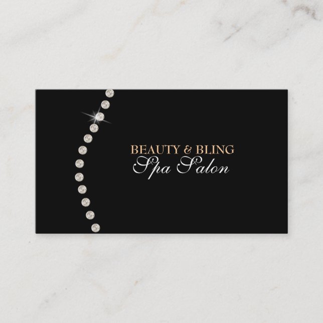 Rendez-vous Carte de visite de salon de spa de noir de beauté (Devant)