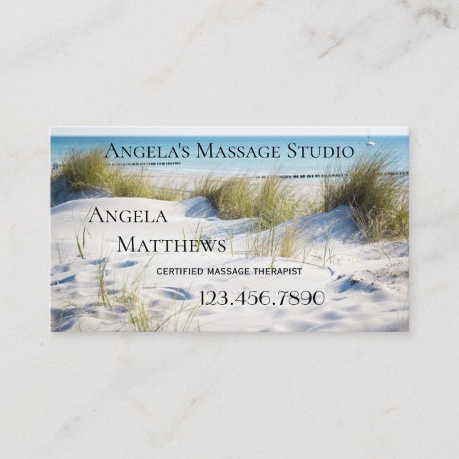 Rendez-vous Carte de visite de thérapeute en massage de plage (Devant)