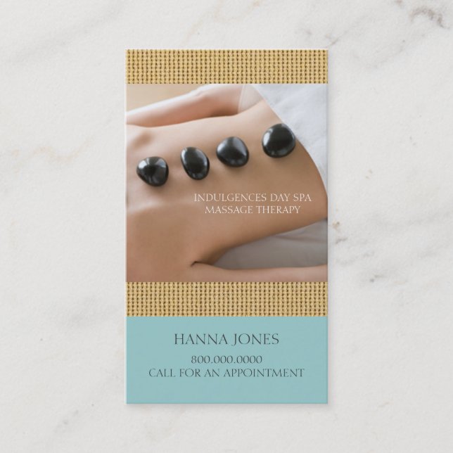 Rendez-vous Carte de visite de thérapie de massage du spa | de (Devant)