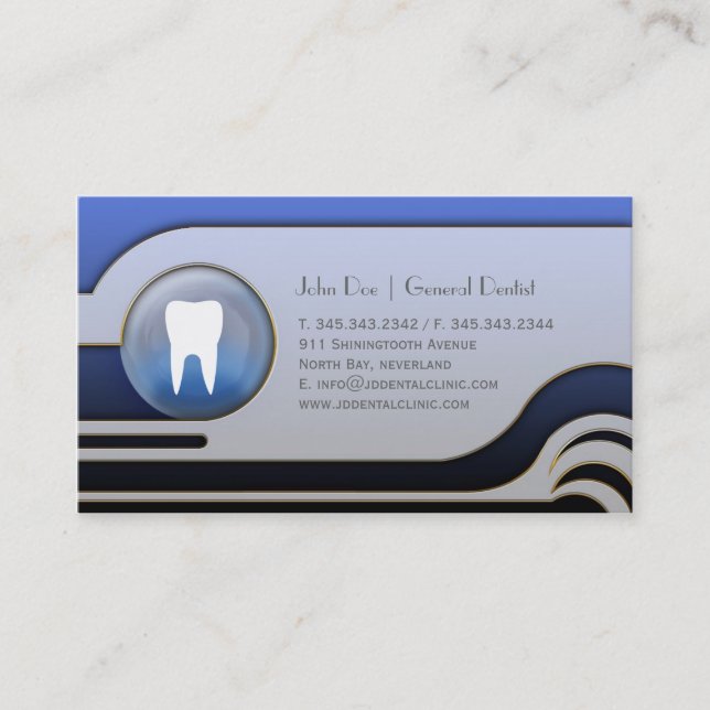 Rendez-vous Carte de visite dentaire de dentiste blanc élégant (Devant)