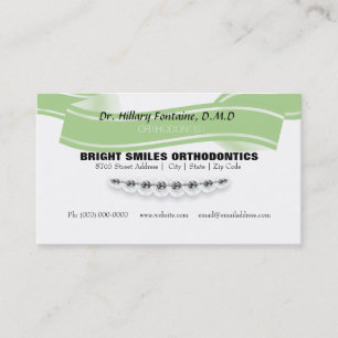 Rendez-vous Carte de visite d'orthodontiste avec la carte de