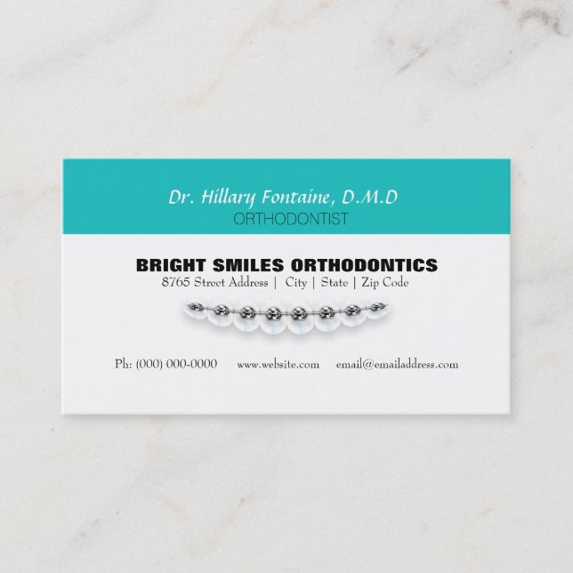 Rendez-vous Carte de visite d'orthodontiste avec la carte de (Devant)