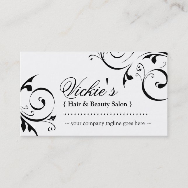Rendez-vous Carte de visite élégant de salon de beauté (Devant)