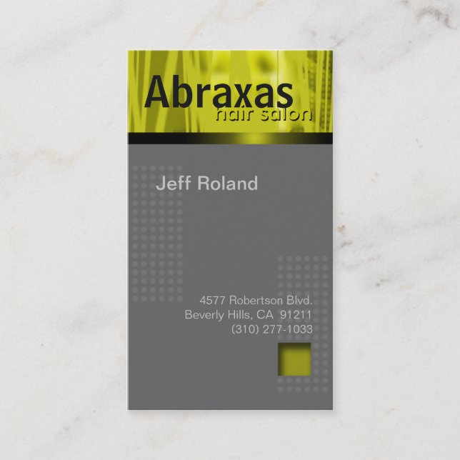 Rendez-vous Carte de visite gris "Abraxas " de jaune à la mode (Devant)