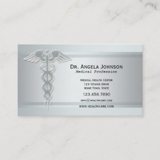 Rendez-vous Carte de visite médicale Caducée Argenté