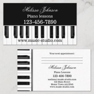 Rendez-vous Carte de visite pour leçons de piano