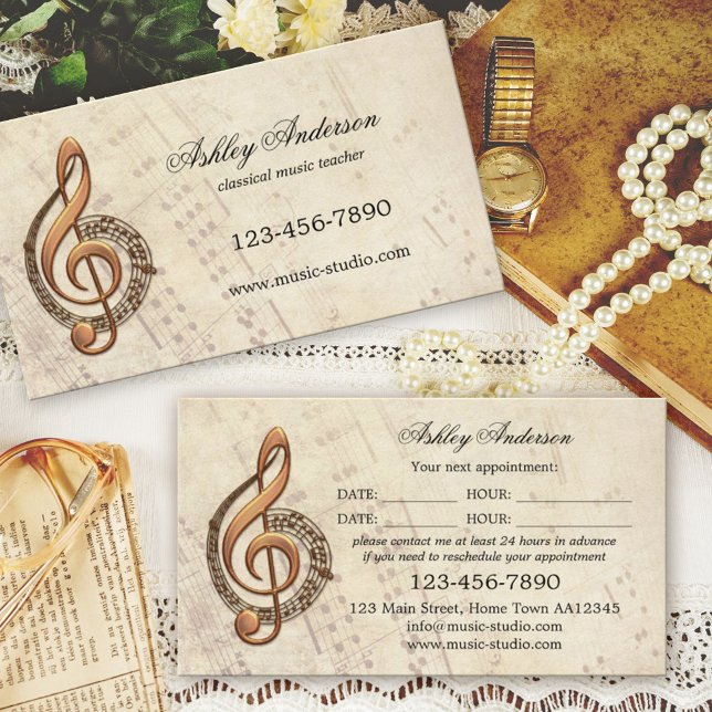 Rendez-vous Carte de visite pour professeur de musique classiq (Créateur téléchargé)