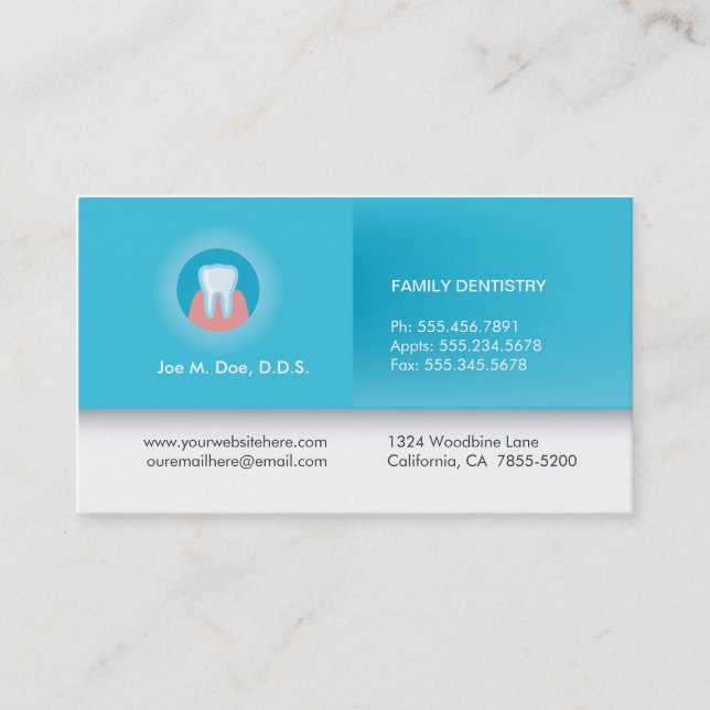 Rendez-vous Carte de visite professionnel de dentiste (Devant)