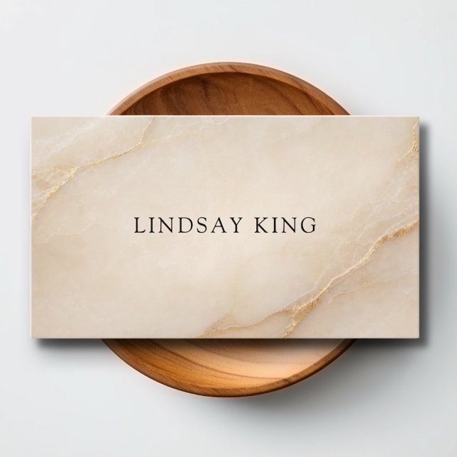 Rendez-vous Carte de visite QR Code en marbre beige élégant (Elegant Beige Marble QR Code Business Card)