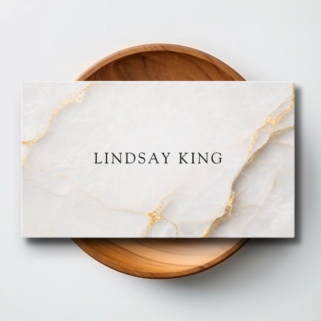 Rendez-vous Carte de visite QR Code en marbre blanc élégant (Elegant Beige Marble QR Code Business Card)