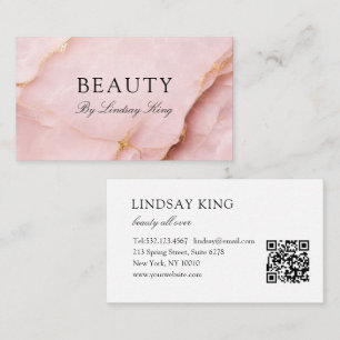 Rendez-vous Carte de visite QR Code en marbre rose blush éléga