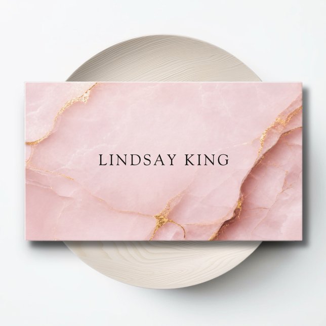 Rendez-vous Carte de visite QR Code en marbre rose élégant (Elegant Blush Pink Marble QR Code Business Card)