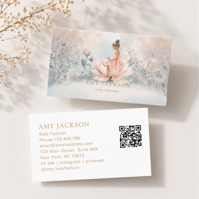 Rendez-vous Carte de visite QR Code Fée Capricieuse (Whimsical Fairy QR Code Business Card)
