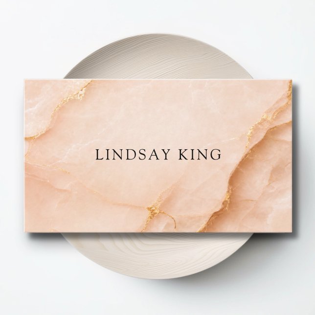 Rendez-vous Carte de visite QR Code Marbre Pêche Élégant (Elegant Peach Marble QR Code Business Card)