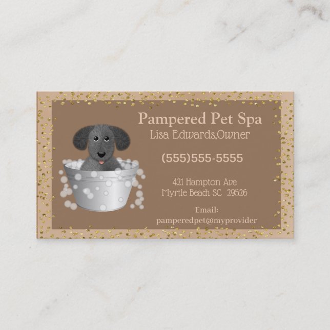 Rendez-vous Carte de visite Spa de chien de chien de taille (Devant)
