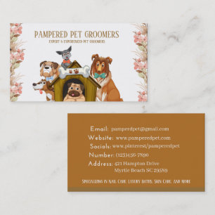 Rendez-vous Carte de visite Spa de chien de chien de taille