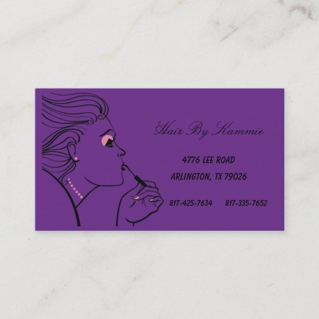 Rendez-vous Cheveux pourpre foncé, clou, Carte de visite de ma (Devant)