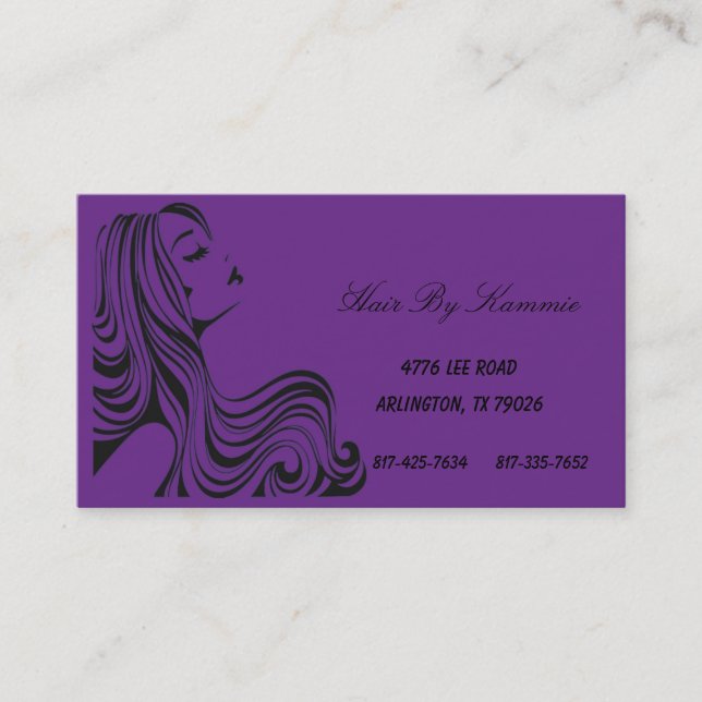 Rendez-vous Cheveux pourpre foncé, clou, Carte de visite de ma (Devant)